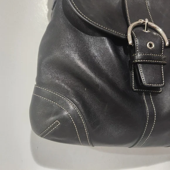 Coach Soho Crossbody Messenger Black Leather Shoulder Bag - Picture 5 of 10